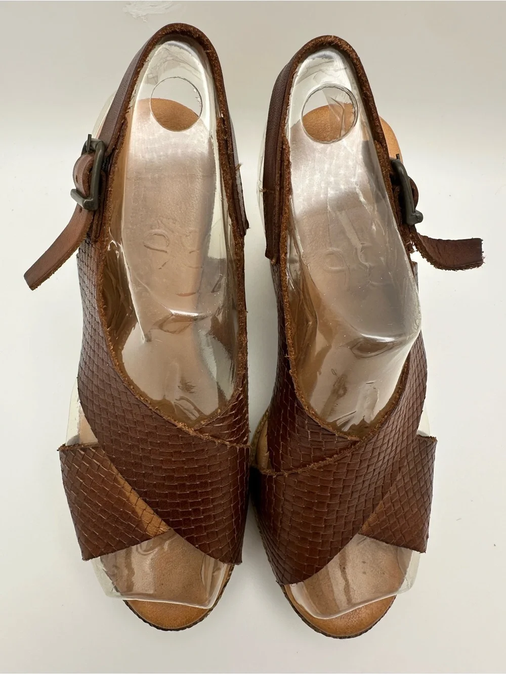 Aplauso Women's made in Spain Brown Woven Espadrille Wedge Sandals w/Slingback